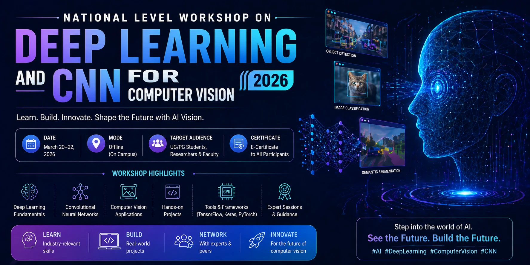 National Level Workshop on Deep Learning and CNN for Computer Vision 2026