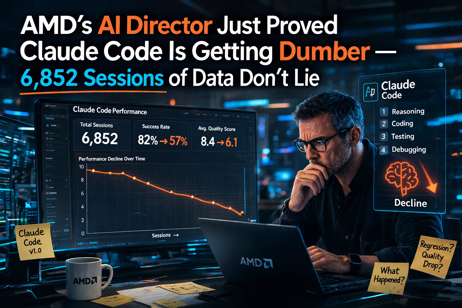 AMD's AI Director Just Proved Claude Code Is Getting Dumber — 6,852 Sessions of Data Don't Lie