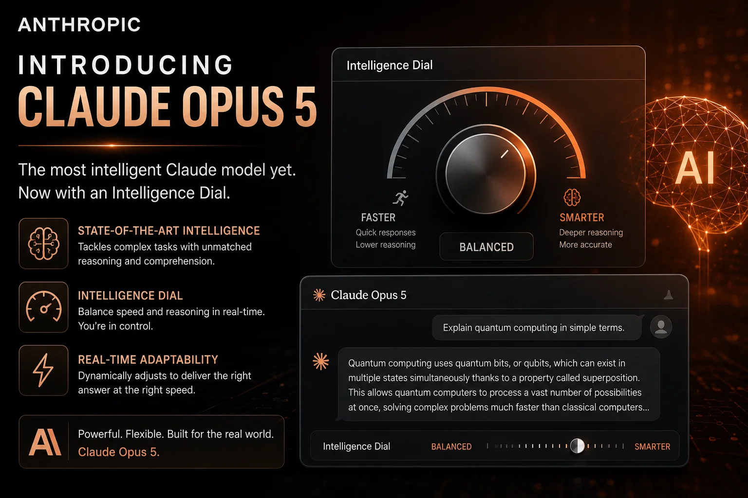 Anthropic Launches Claude Opus 5 with 'Intelligence Dial' for Real-Time Speed-Reasoning Trade-off