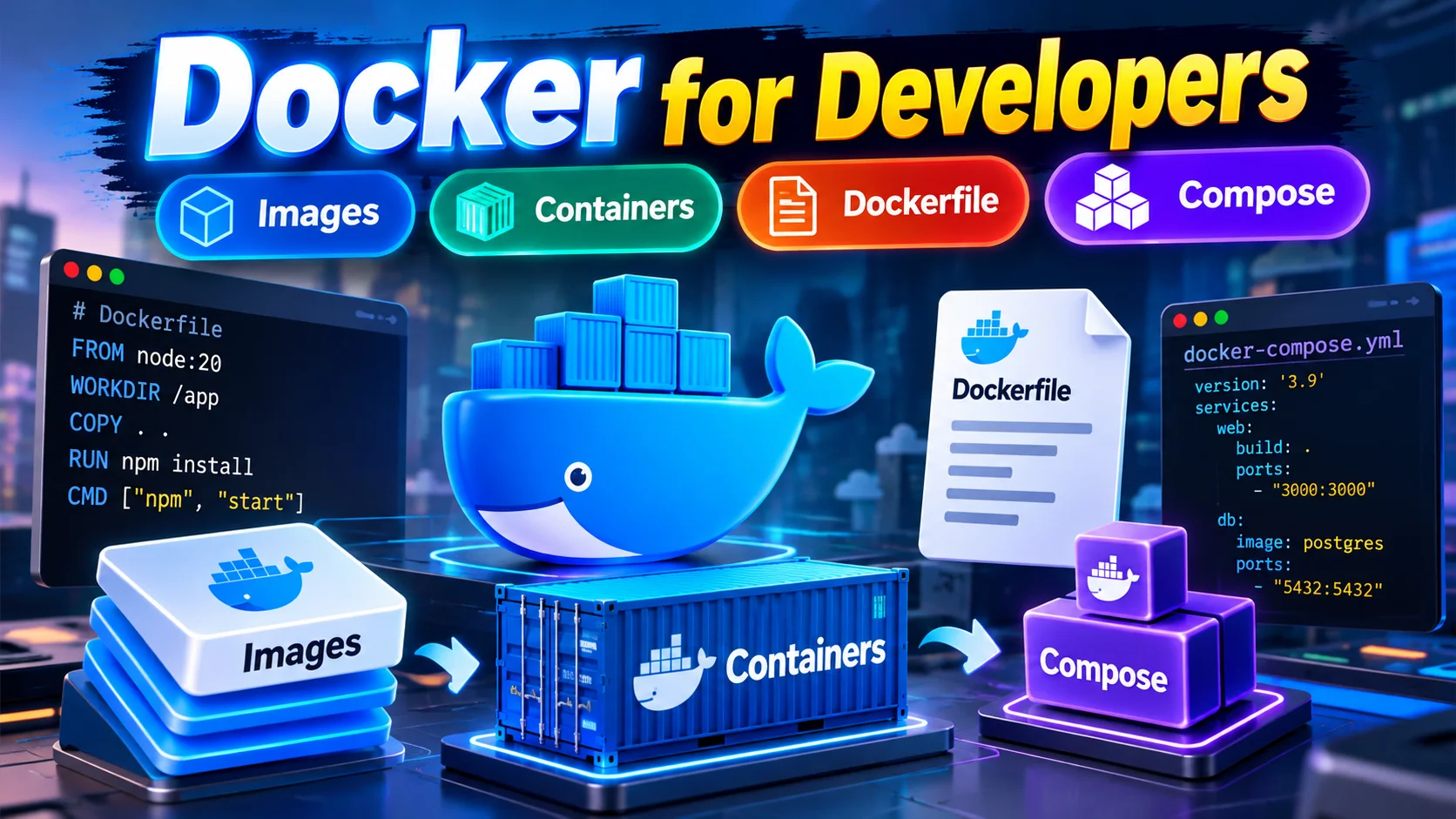 Docker for Developers: Images, Containers, Dockerfile, and Compose Explained