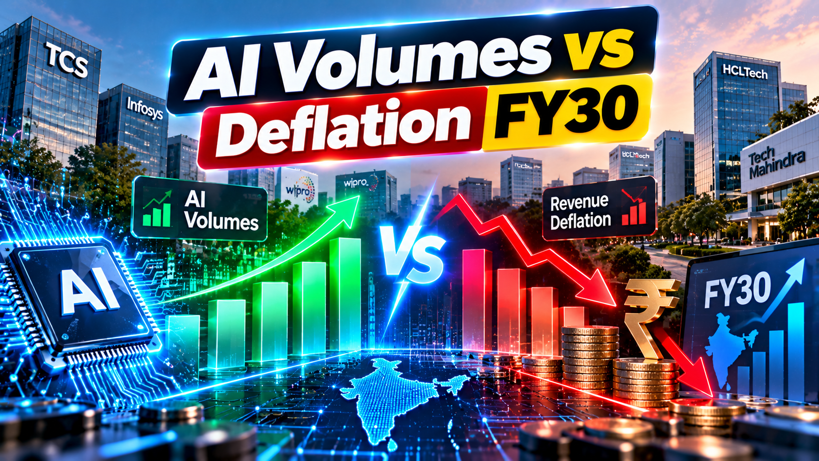 AI Volumes Set to Outweigh Revenue Deflation in IT Sector by FY30: What It Means for India's Tech Giants