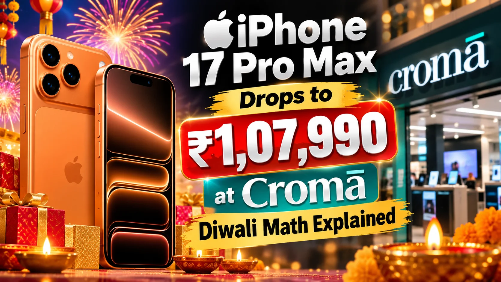 iPhone 17 Pro Max Drops to ₹1,07,990 at Croma — Diwali Math Explained